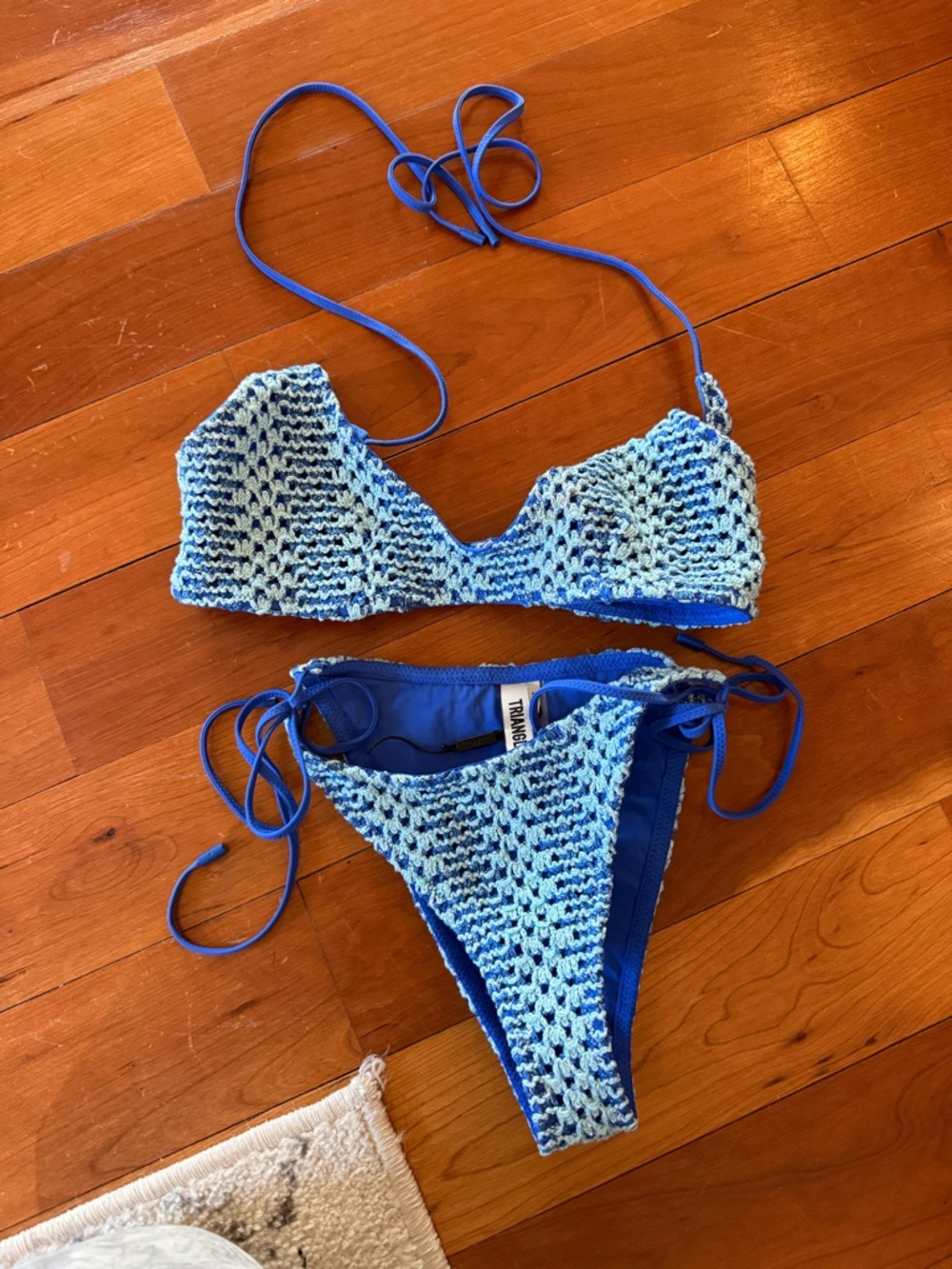 Triangl CORA - DELLO BLUE CROCHET HALTER BIKINI SET